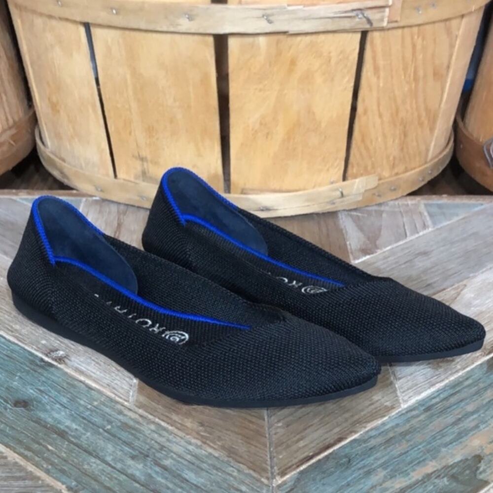 Rothy’s The Point Black Pointed Toe Synthetic Sli… - image 5